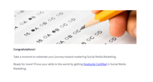 Hootsuite completion screen